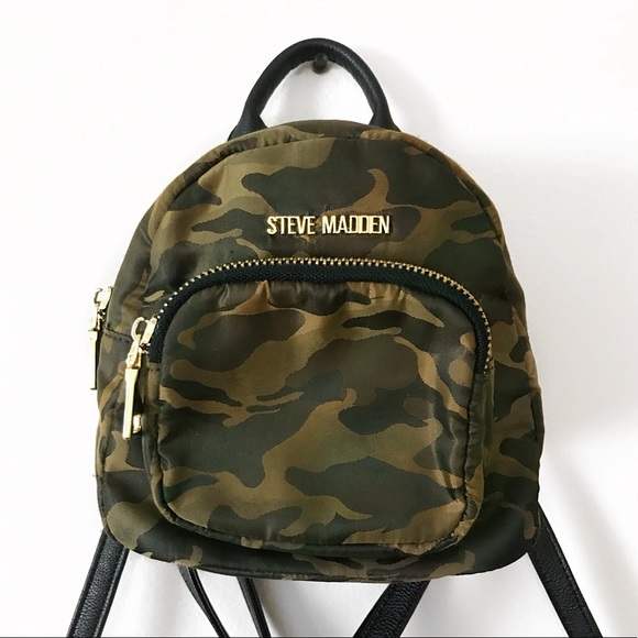 Steve Madden Handbags - Steve Madden Mini Green Camo Backpack